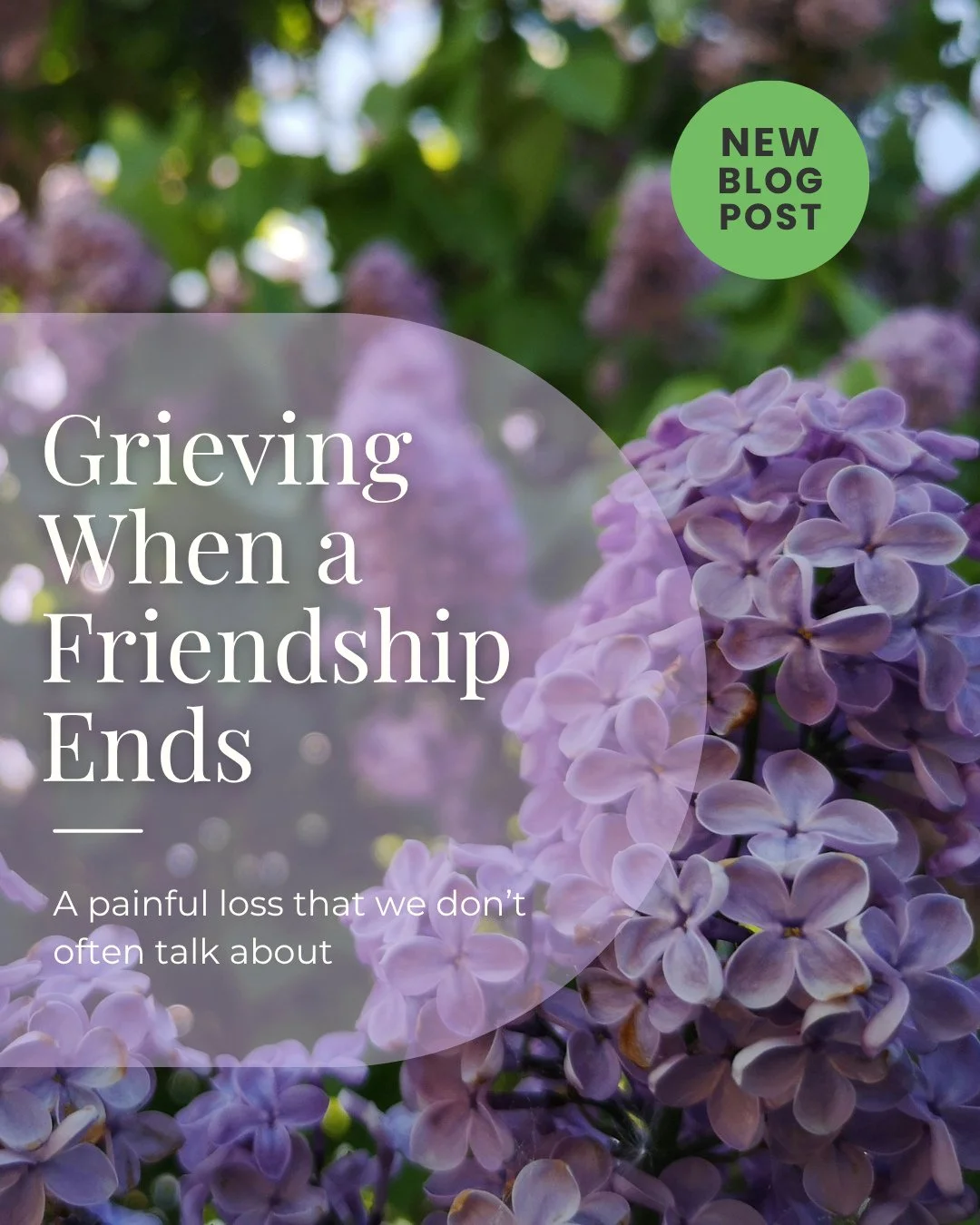 Today's blog post is about the grief we feel when a friendship ends. ⁠
⁠
It can be so painful, no matter the circumstances, but this is one loss that we tend to not talk about very much. And these more private, internal losses can be devastating, but
