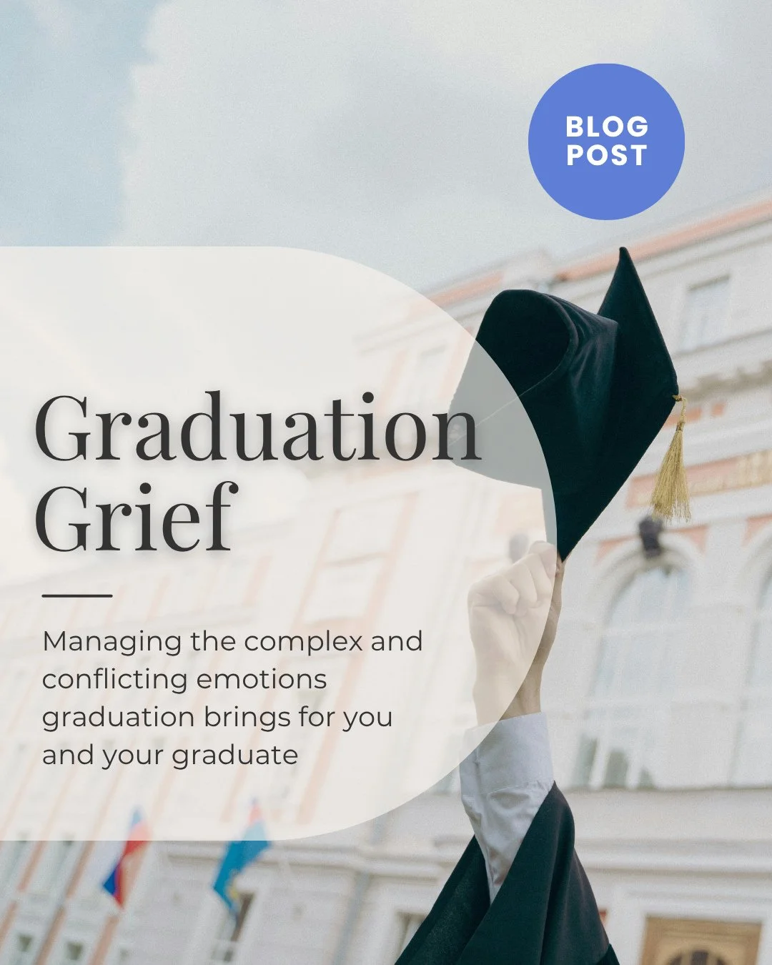 It's graduation week where I live, and I know from experience that graduation can be a time of a wild mix of emotions for both you and your graduate.⁠
⁠
One of the definitions of grief is "the conflicting emotions that come with a change in or a