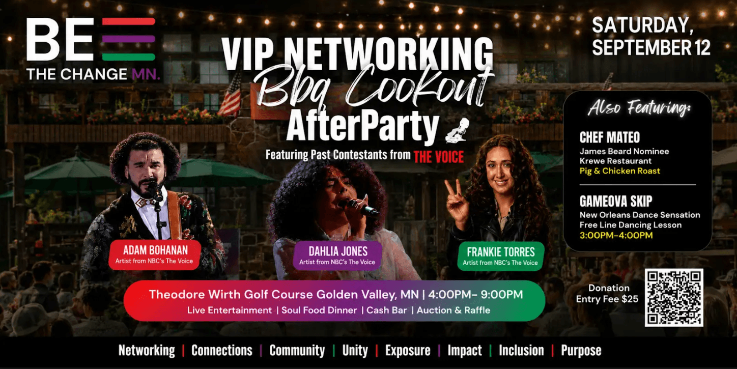 Adam with Frankie Torres and Dahlia Jones -- Be the Change MN Golf Tournament After Party (Golden Valley, MN)