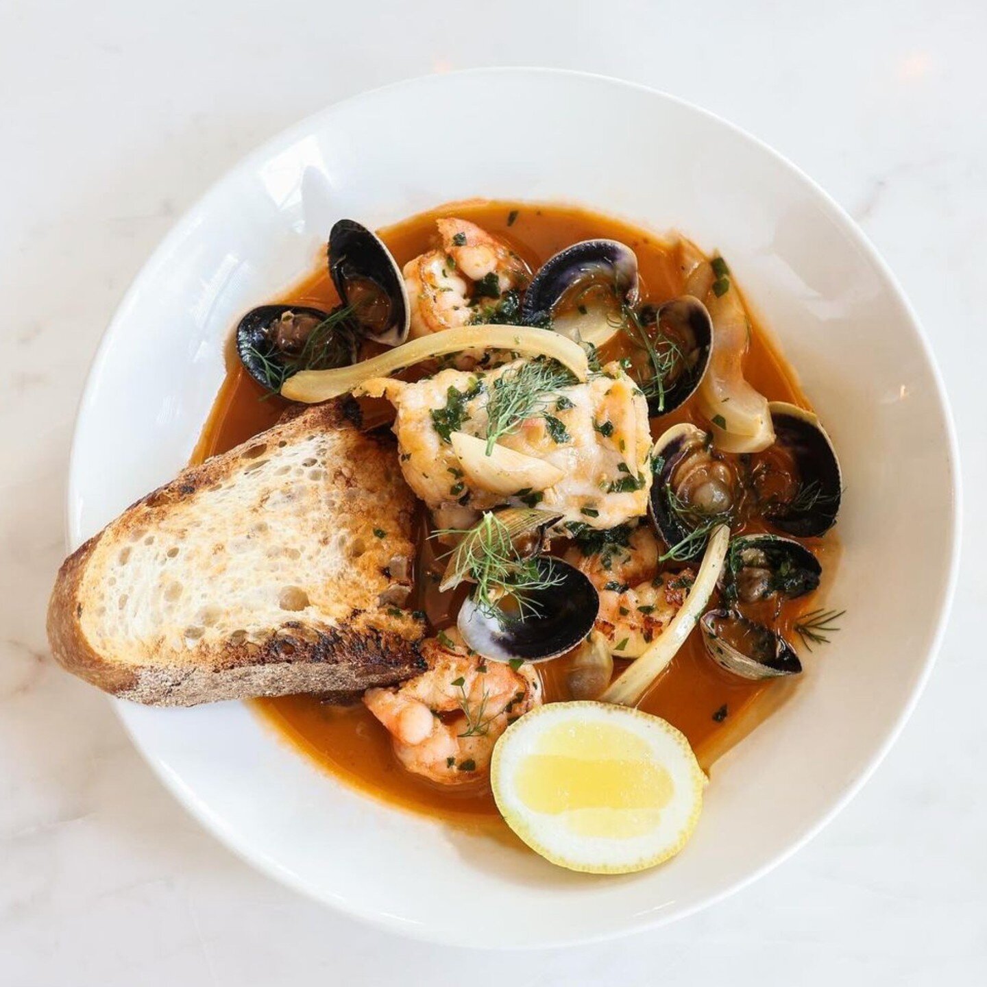 Get San Francisco cioppino without crossing the country. You can find this beautiful bowl at Branch Line in Watertown. ⁠
⁠
We love a versatile seafood dish like cioppino that can roll with the best fish and shellfish of the day then made even better 