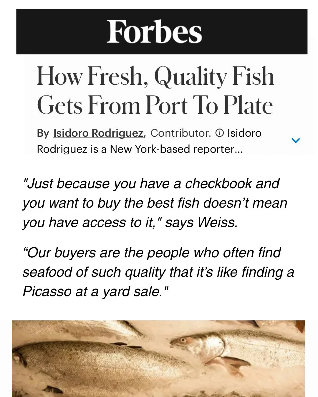 Wulf's was featured in Forbes for an article tracing how great fish goes from the water to your plate.⁠
⁠
Link in bio for the full story.⁠
⁠
​Bill waxed poetic about tuna, among other things: &ldquo;Think about the miracle of something like a yellow 