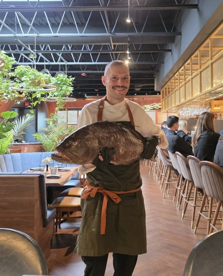 One day you're swimming around in Florida. The next you're getting made into ceviche in Rhode Island. ⁠
⁠
This spear-caught black grouper might not be happy about it, but Chef Dylan Cadrette of Matunuck Atelier looks pretty excited to get one in the 
