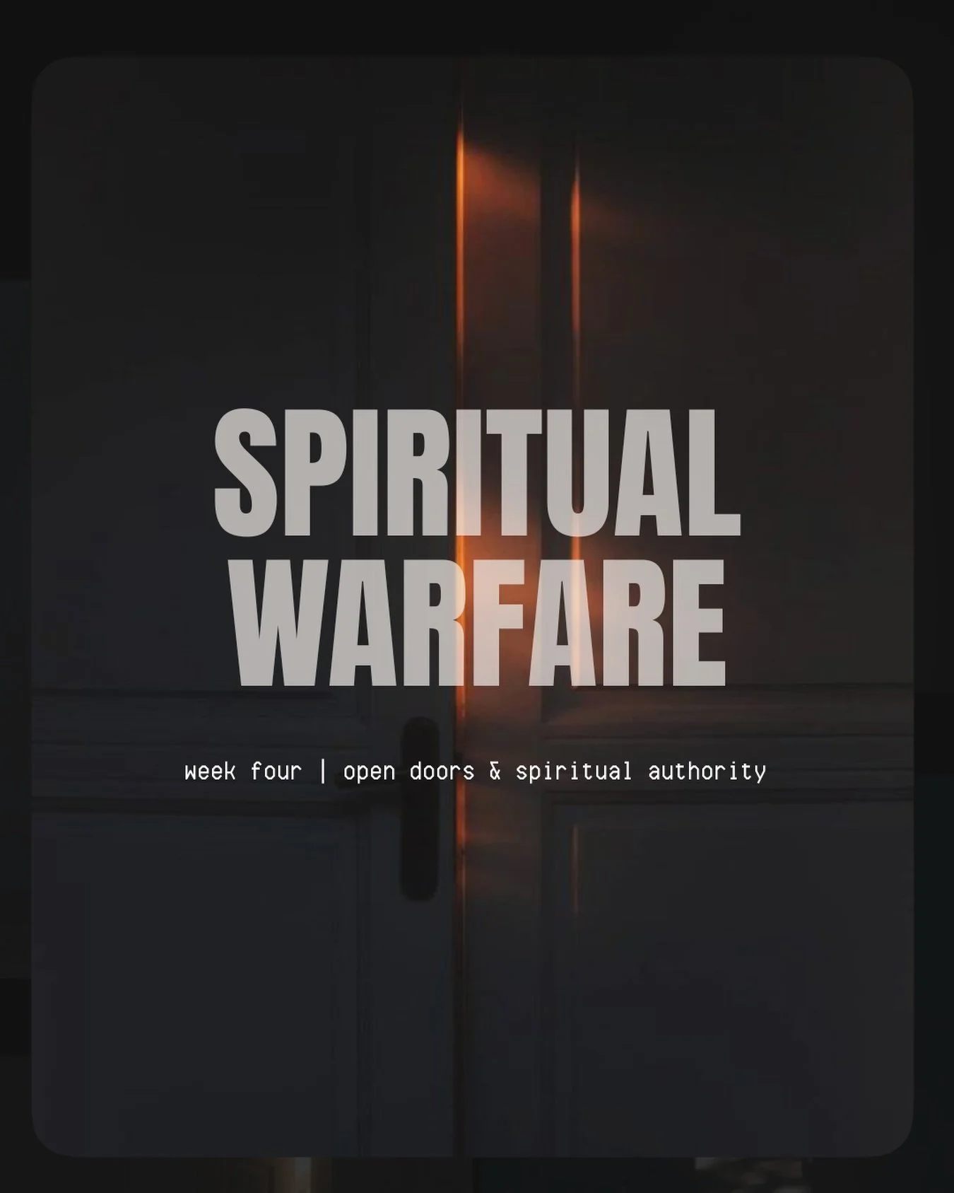 Last week we talked about open doors &amp; our spiritual authority in Christ! We were so grateful to have Derrick &amp; Kara Kinney come to teach more on this topic! 

We hope that you&rsquo;ll join us this Thursday! Stay posted to see what this week