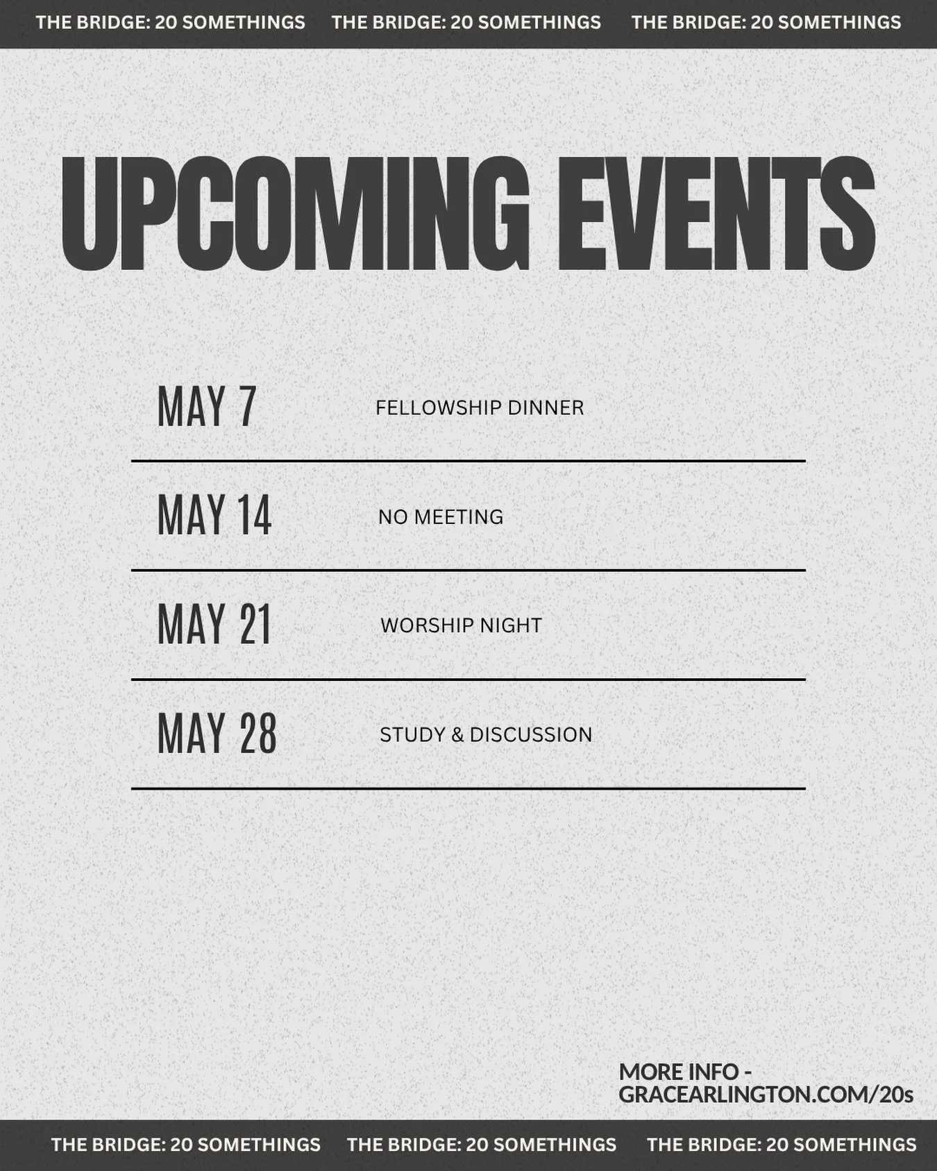 Late MAY SCHEDULE!! We took a break last Thursday, but hope to see you at the Worship night this week!! Come join us &amp; extend the invite! 

&ldquo;Exalt the Lord our God; worship at his footstool! Holy is he!&rdquo;
‭‭Psalm‬ ‭99‬:‭5‬ ‭ESV‬‬ 

#yo