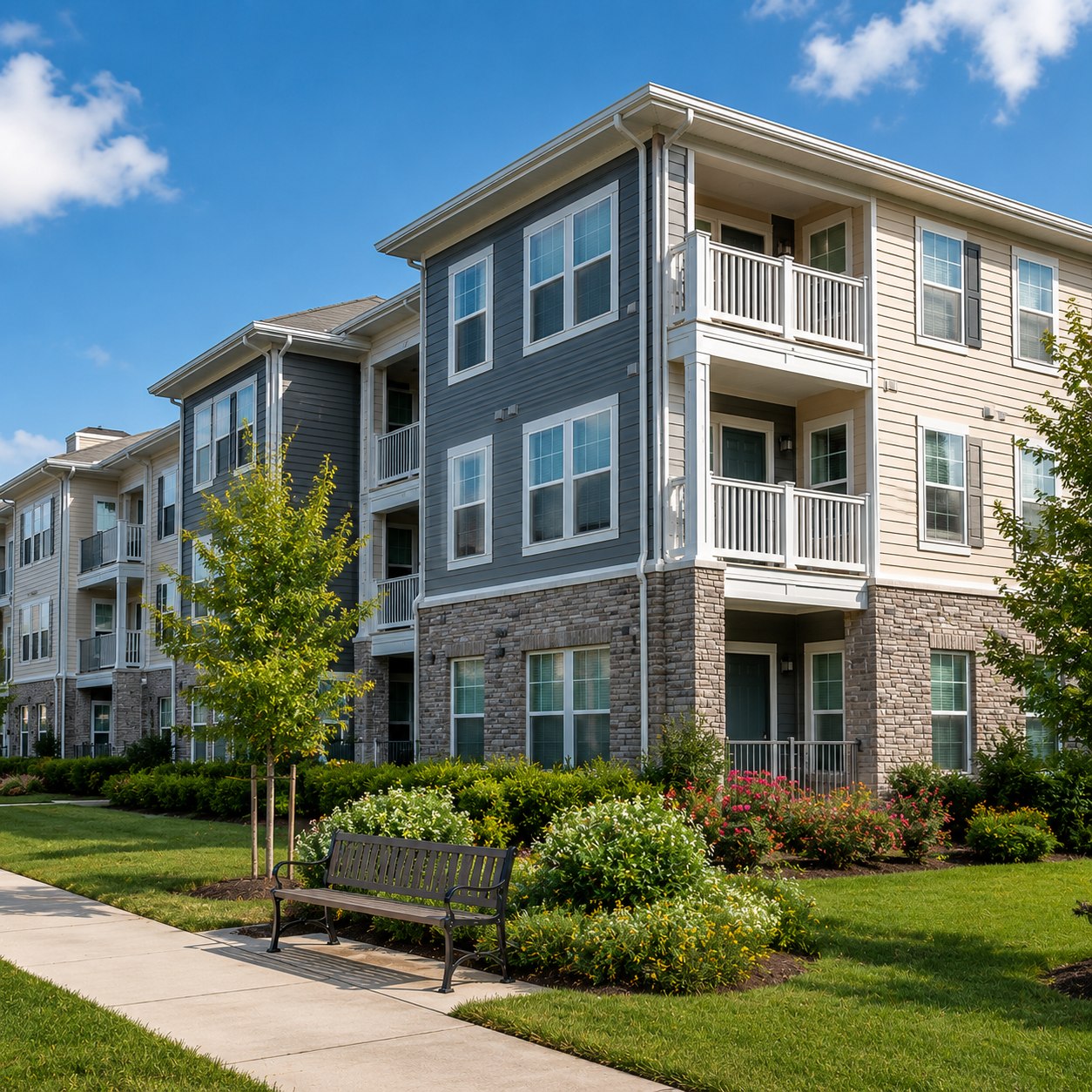 Modern affordable housing apartment community in Georgia with restricted rental units
