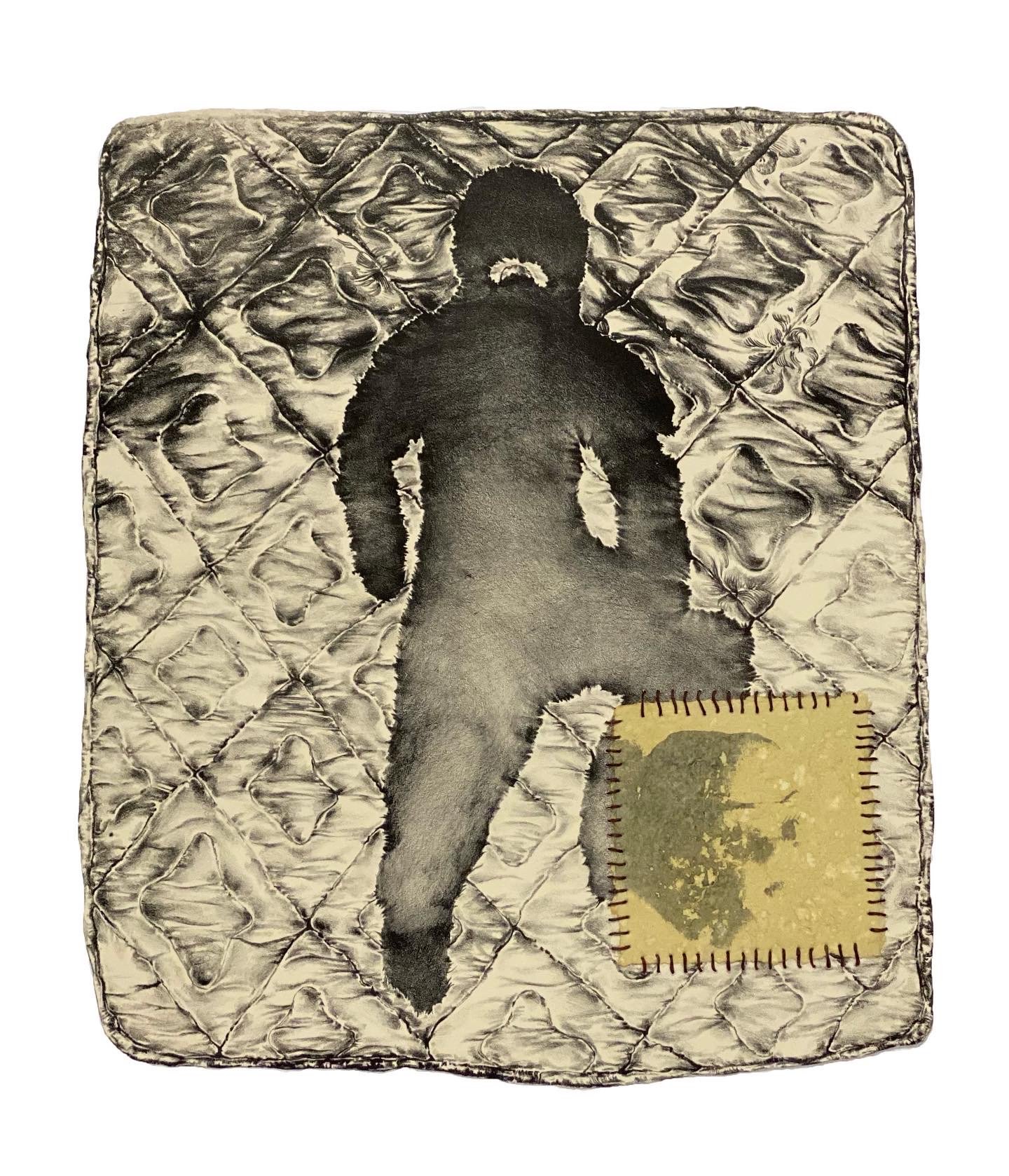 No Title, 2022
Lithograph, screen print, handmade paper, embroidery
15 in X 22 in