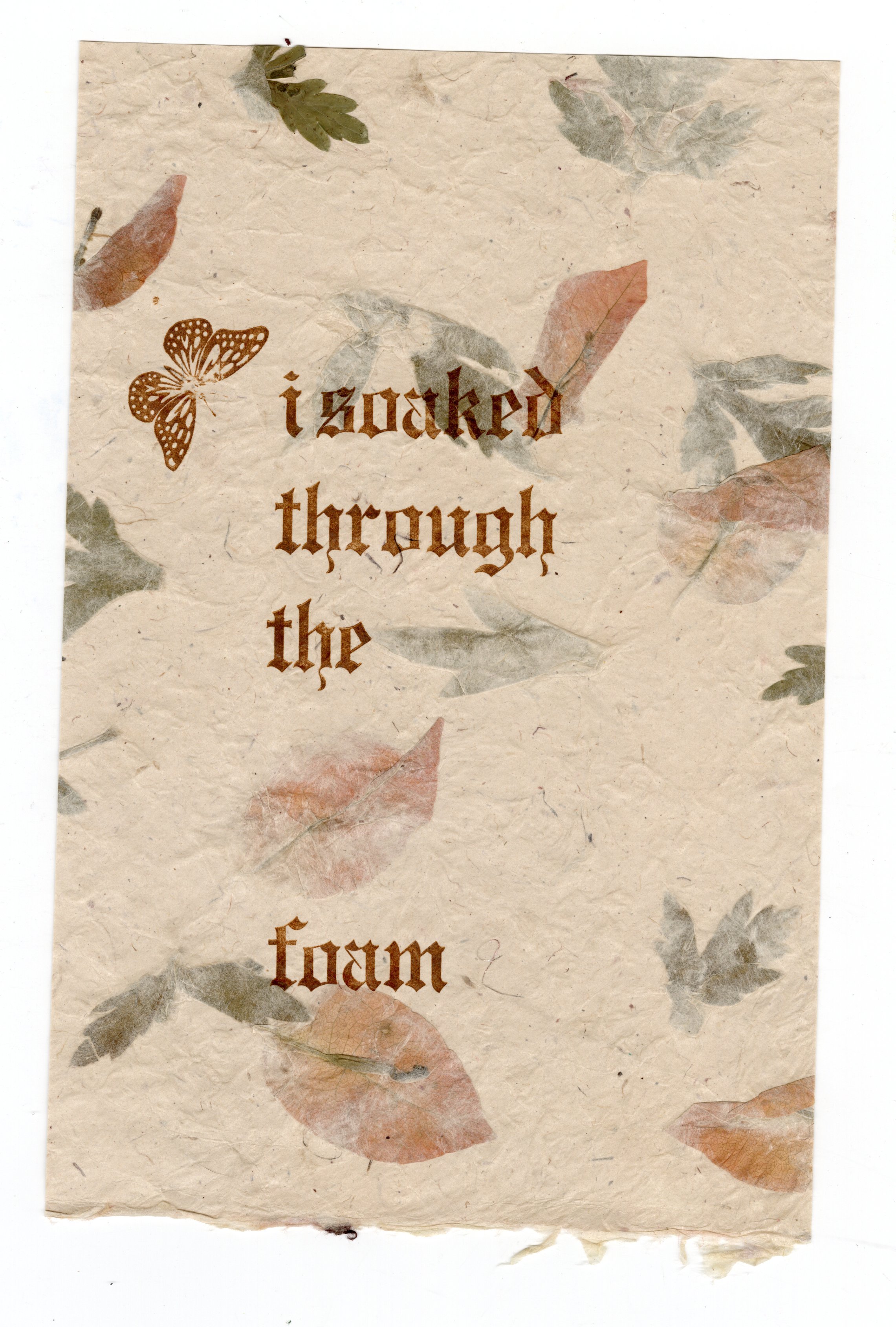 I Soaked Through the Foam, 2023
Wood, handmade paper, letterpress
18 In X 6 In X 4 In