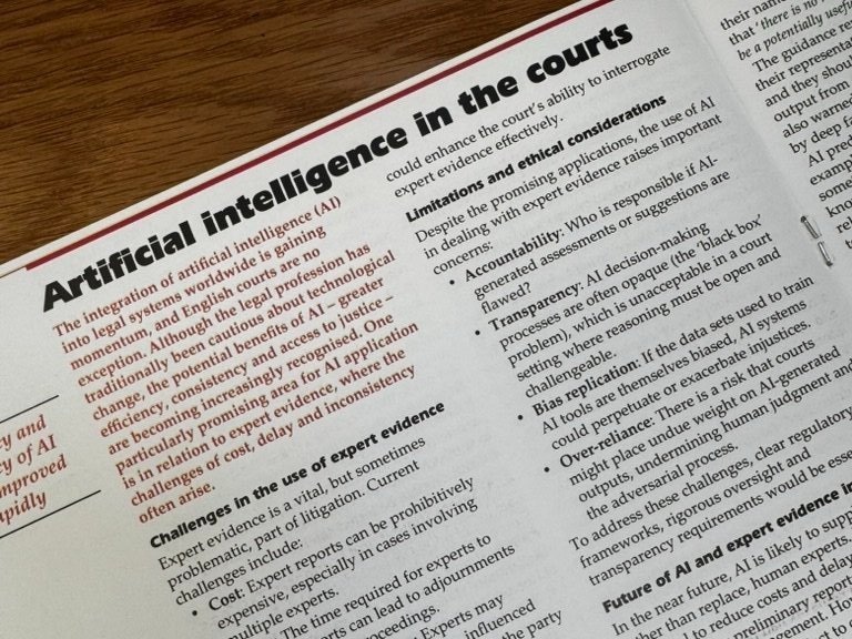 AI and the Expert Witness: Opportunities and Risks in Construction Disputes
