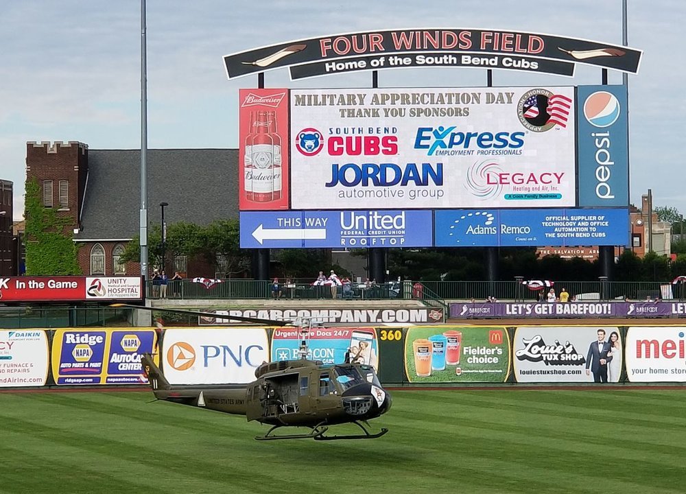 Contracted with Huey helicopter restoration organization (Huey 369) for display with retired pilot teams, demonstrations, and honor flights.