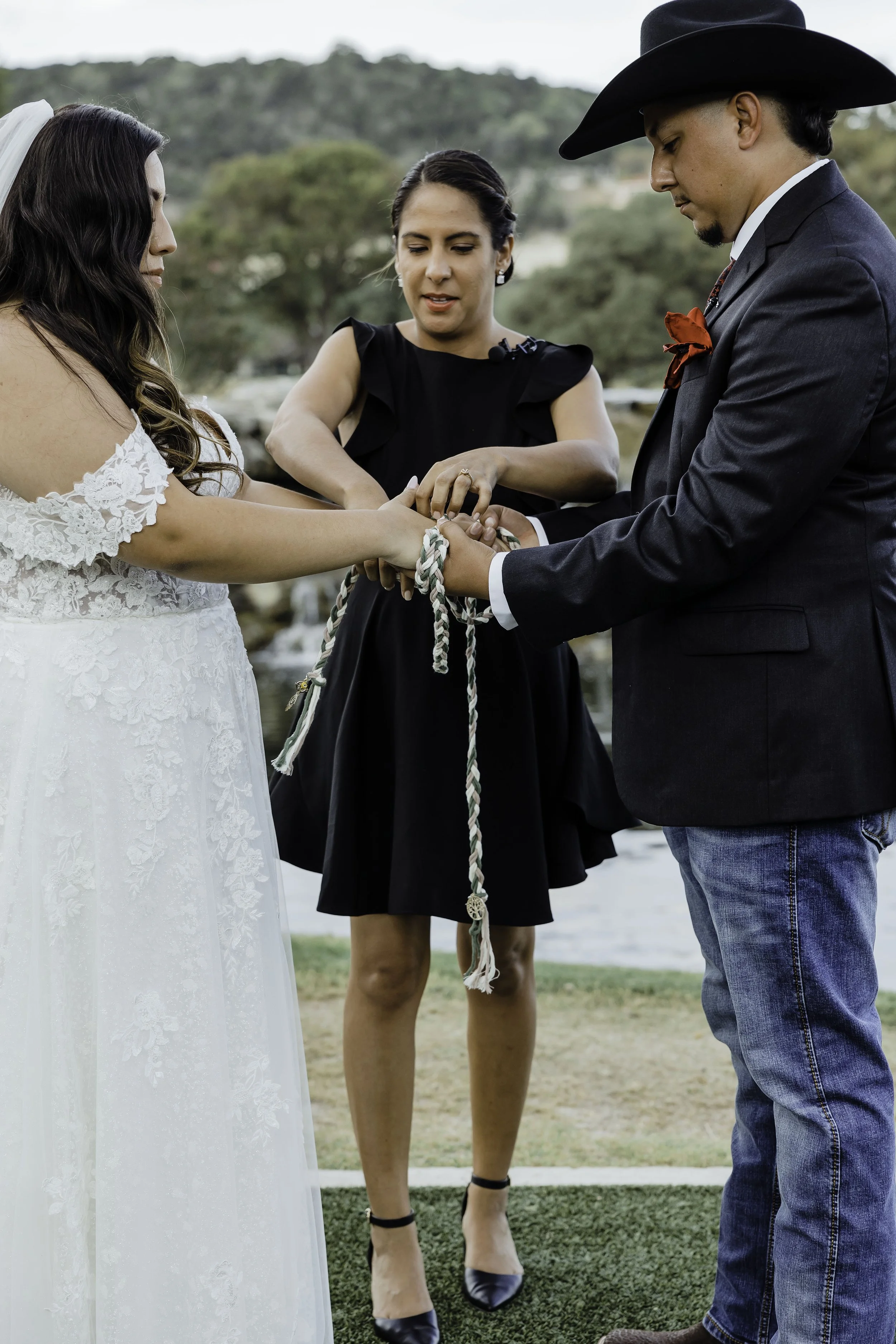 Handfasting Ritual at Magdalena and Jonah's Wedding