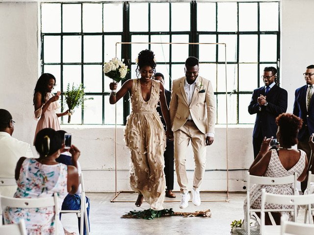 Jumping the broom wedding tradition
