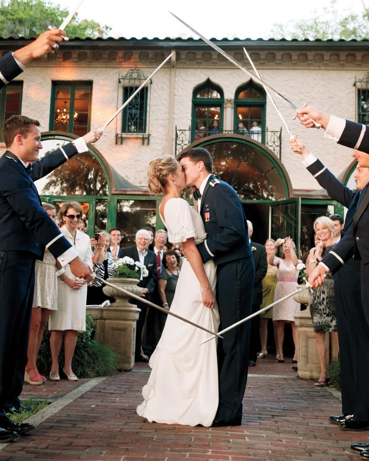 Military wedding arch of swords