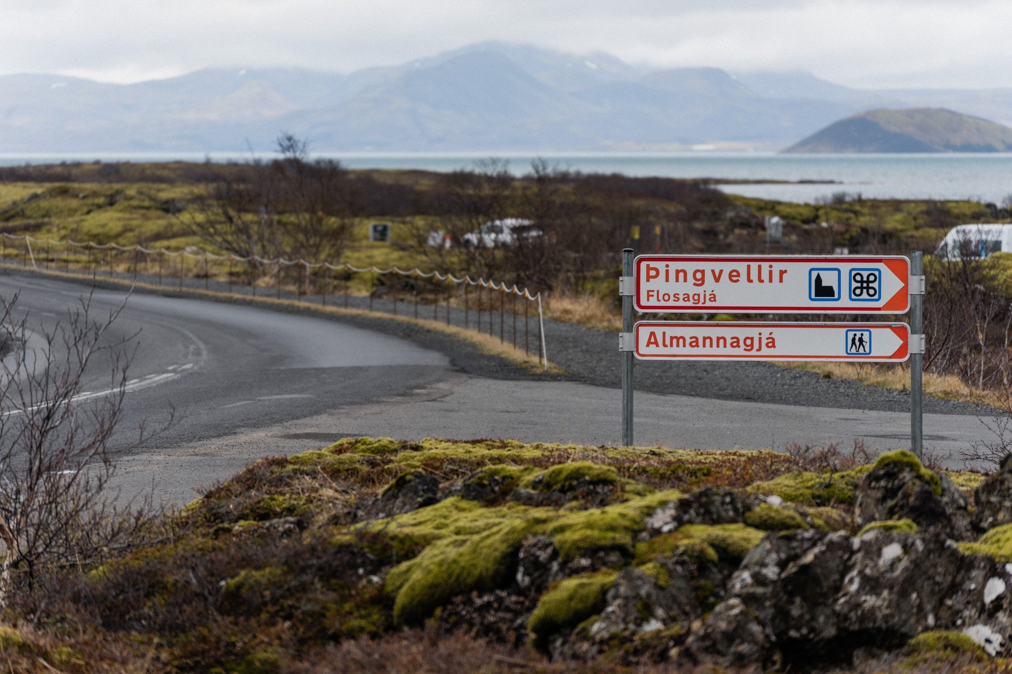 Icelandic signage at Thingvellir National Park