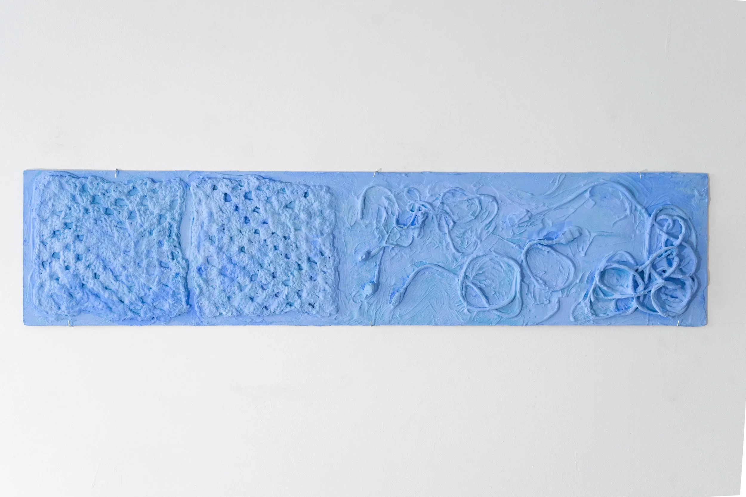 'Rhapsody'
Tech waste, Granny Squares, Plaster, and Acrylic on Masonite Board