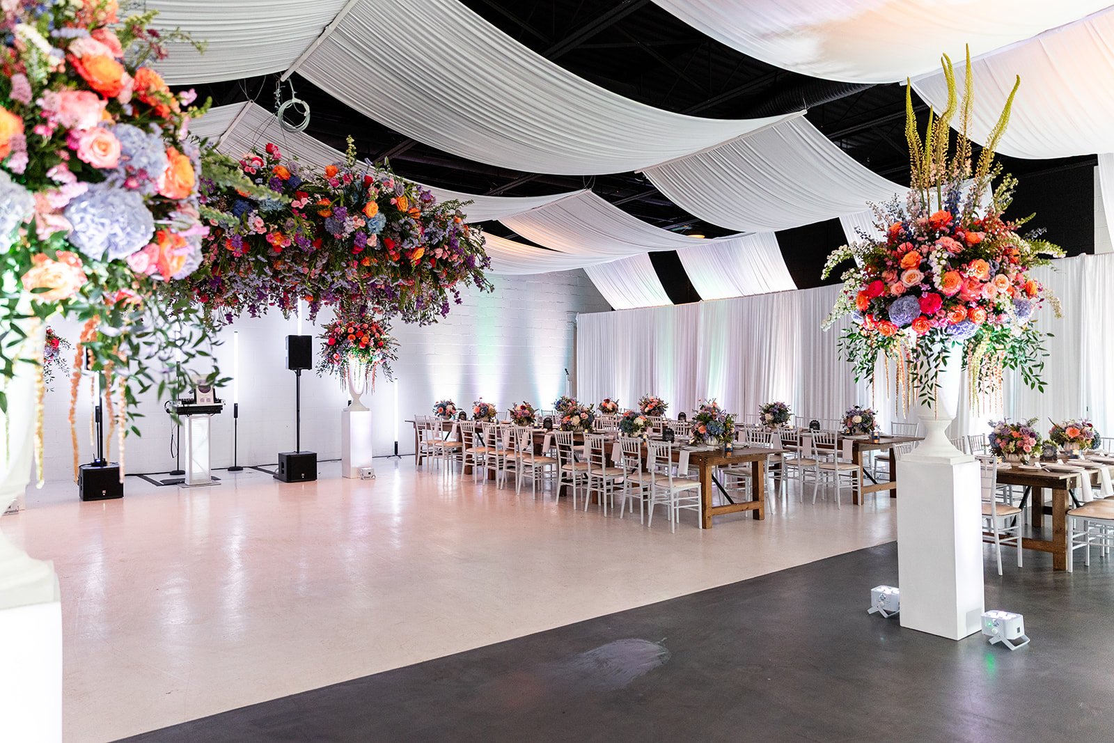 Luxury Reception Set up by Detroit Michigan Event Planner Wendy Evelyn Events at venue Brooklyn Detroit.