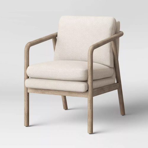  Tufeld Wood Armchair Beige ($200) 