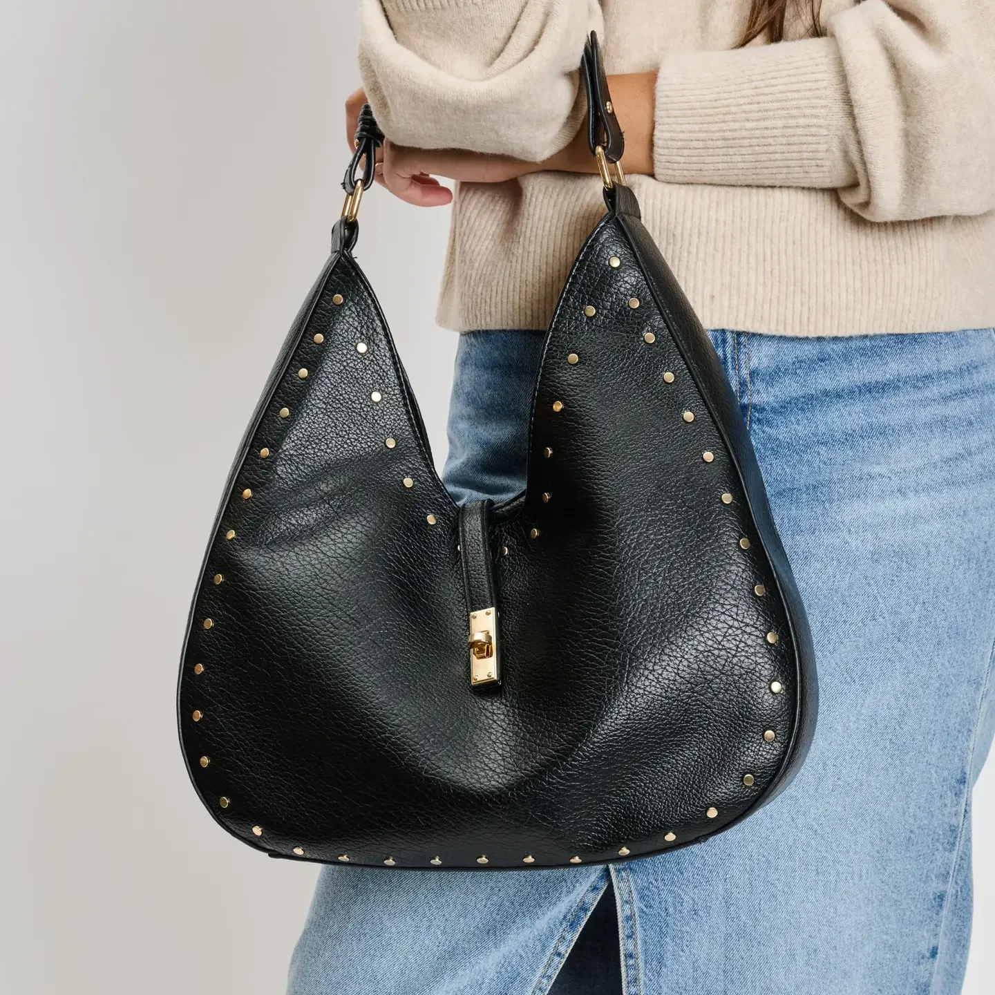 Black Olivia Hobo Bag
