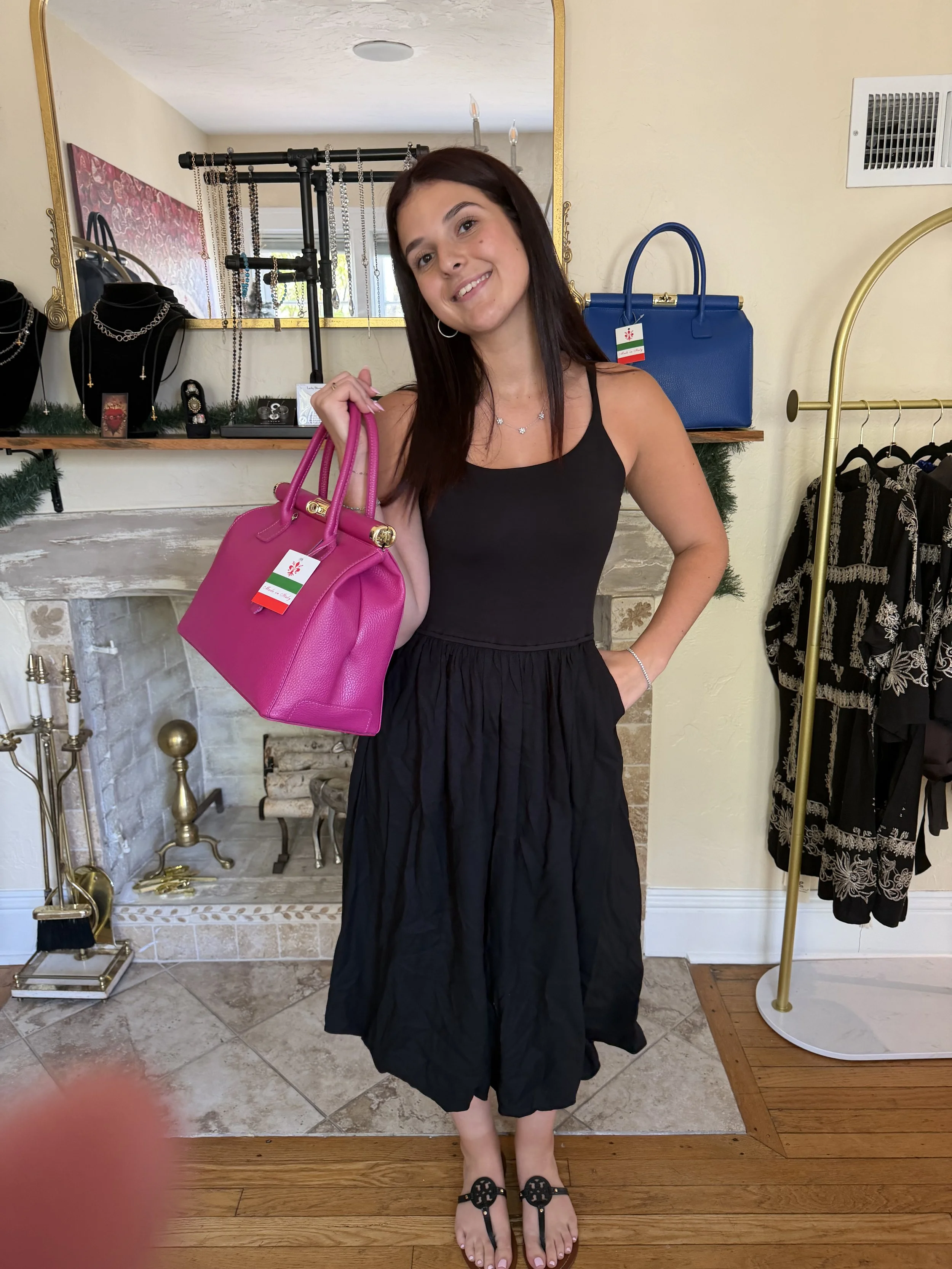 Mira Midi Black Bubble Dress