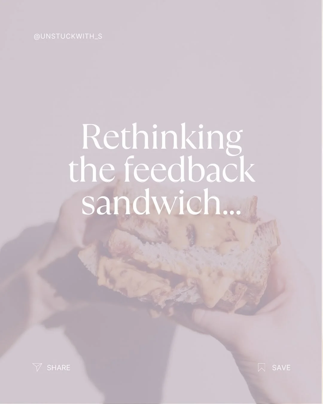 Every time I teach my feedback workshop to a group of leaders, I bring up the “feedback sandwich” — and without fail, the room erupts into a mix of groans, eye rolls, and knowing laughs.
It’s familiar. It’s safe. But&he