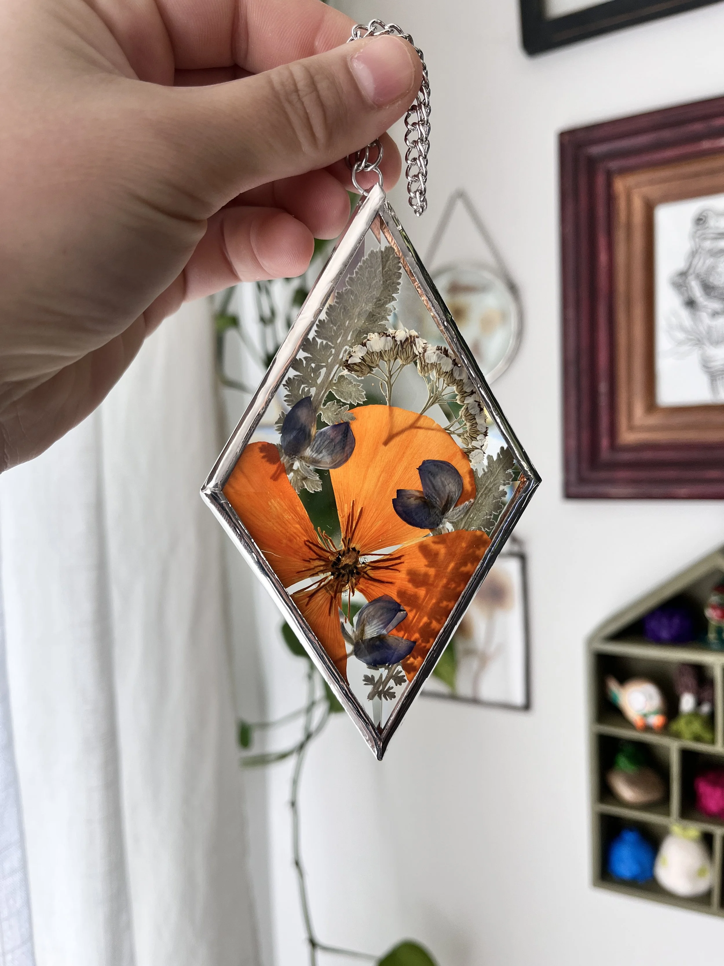 CA Poppy & Lupine Soldered Floral Wall Hanging No.3