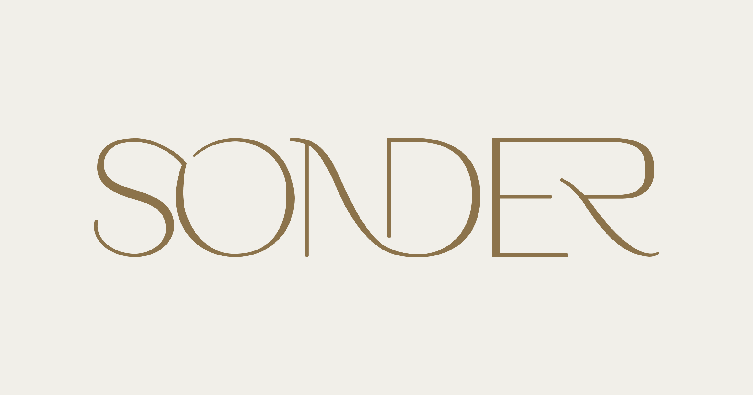 Sonder Logo in large, stylish, brown font on a light background.