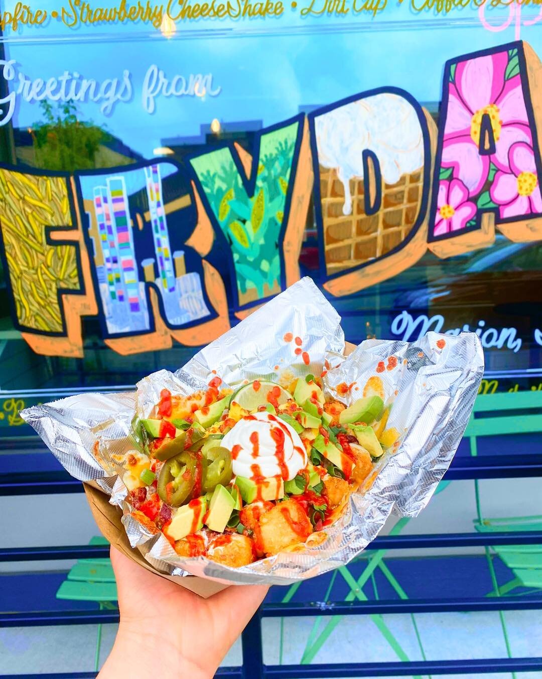 🖼️ ‼️ We&rsquo;re opening early ‼️🖼️

The Marion Arts Fest is right around the corner, and we&rsquo;ve got some real fun things planned! 

🌅Frydae is opening at 9 am on Saturday, May 20th. 

🍳We&rsquo;ll be serving these delicious ✨Loaded Breakfa