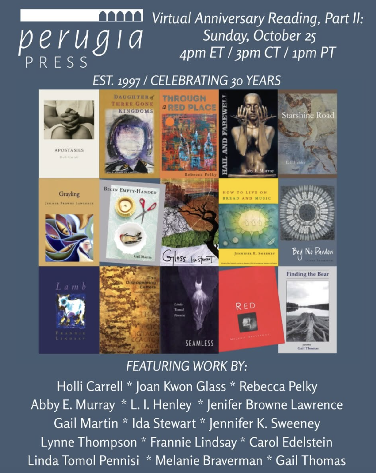 Perugia 30th Anniversary Virtual Reading, Part 2