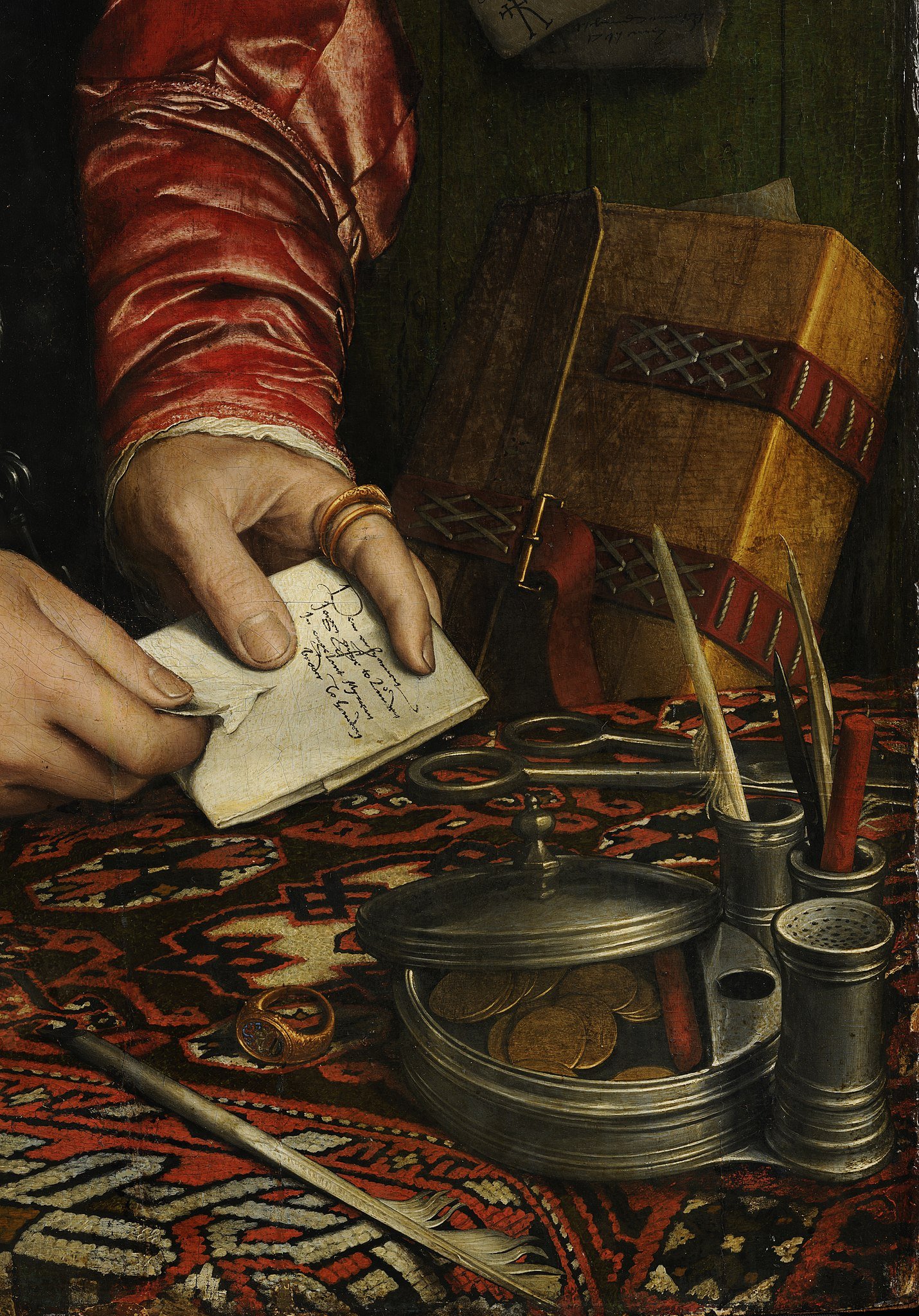 Detail of The Merchant Georg Gisze by Hans Holbein the Younger, 1532. 