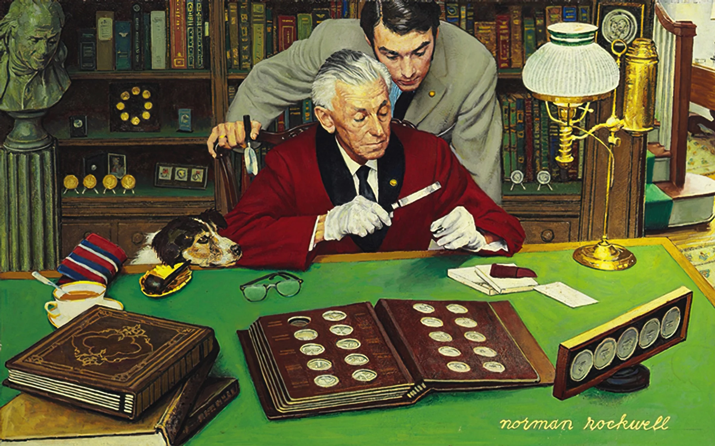In 1971, The Franklin Mint made a big statement when they approached renowned illustrator Norman Rockwell to create a painting exclusively for their members. This now-famous work of art was aptly named "The Collector", and depicted an elderly numisma