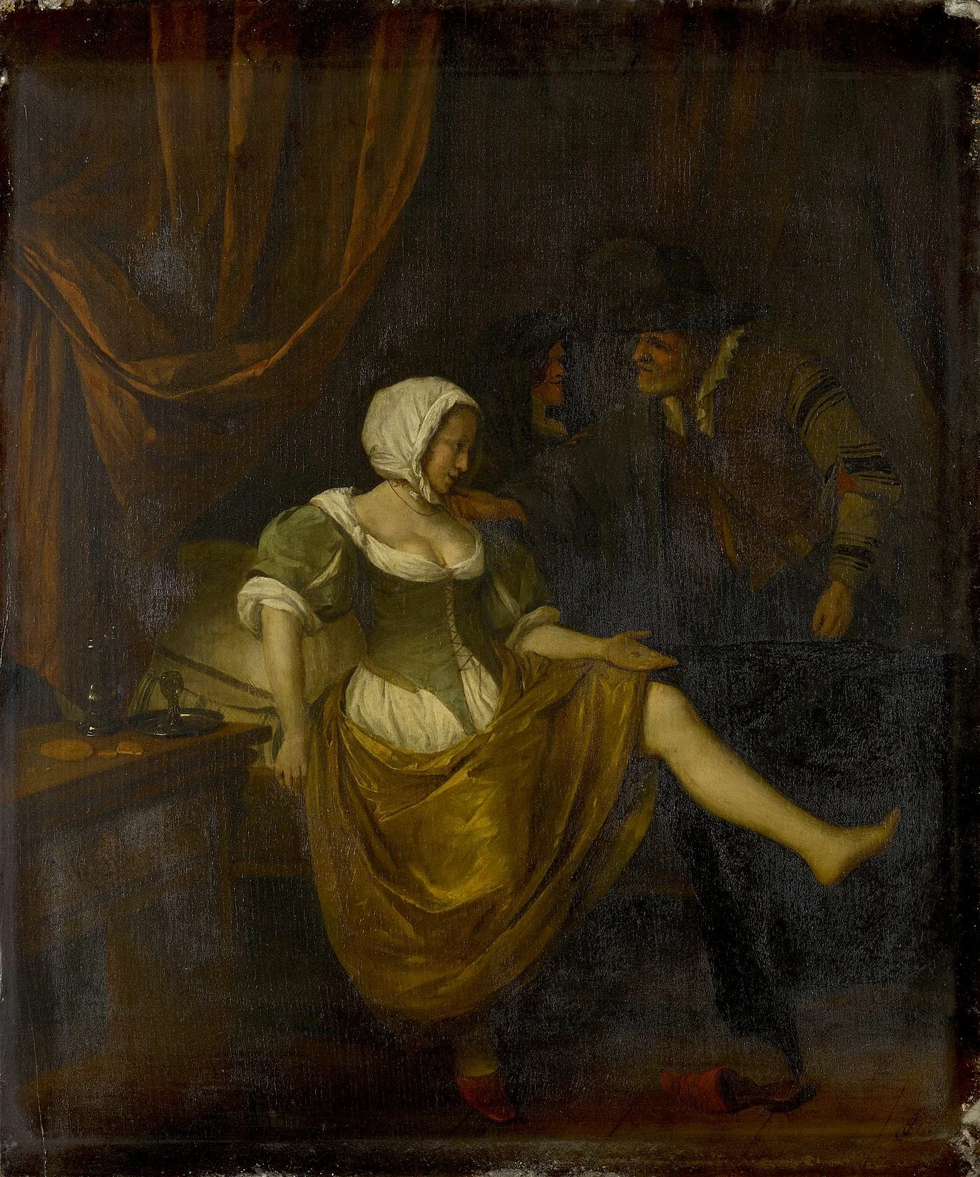 Scene in a Brothel with an Old Man Giving
Money to a Girl by Dutch painter and drawer Jan Steen. Painted in the 1660s.