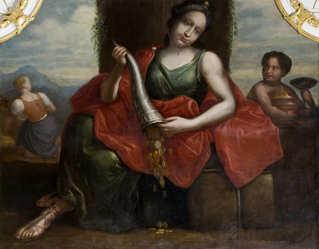 Allegory of Abundance by Louis Counet, 1719.