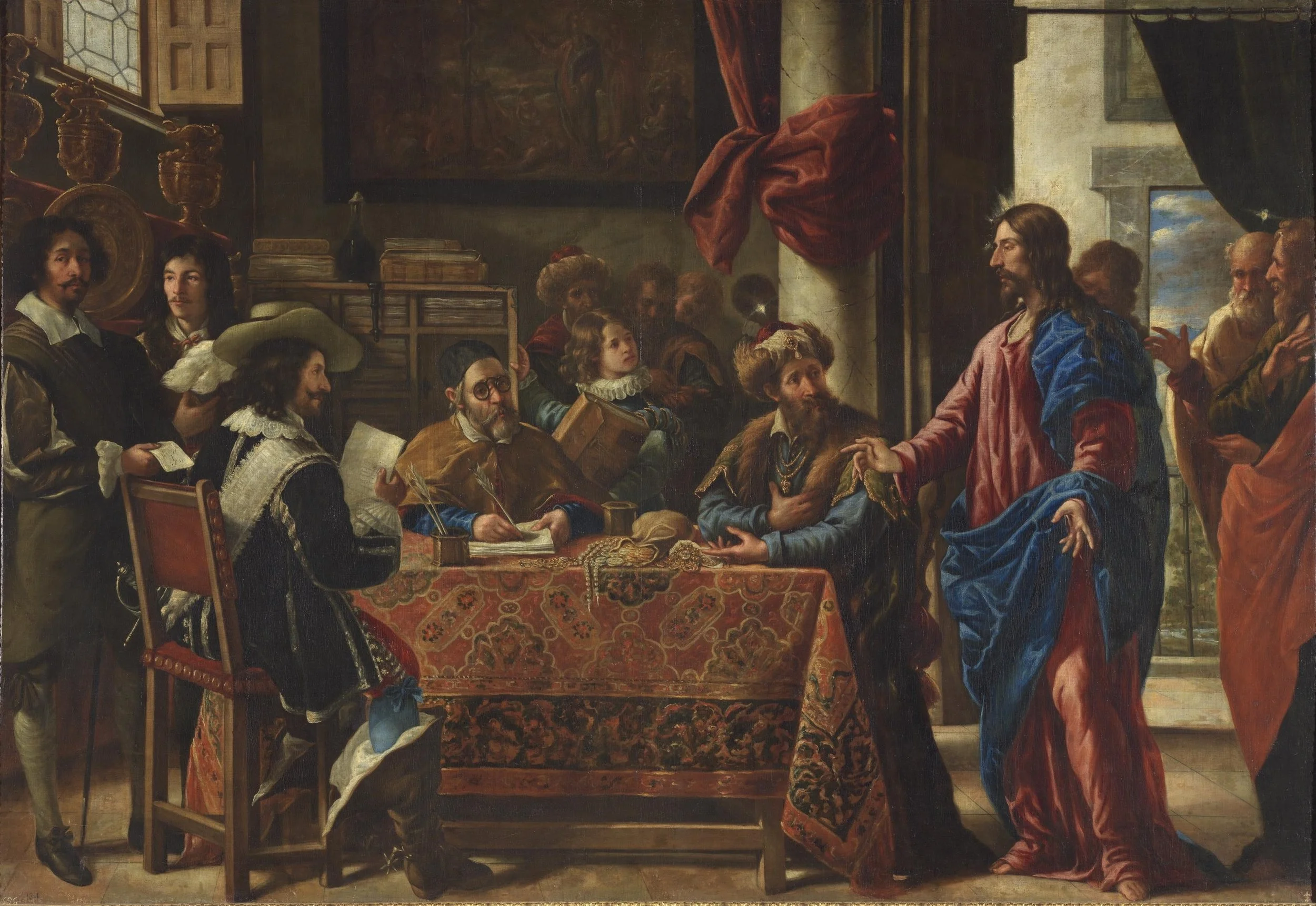 The Calling of Saint Matthew by Spanish painter, artist and scrivener Juan de Pareja, circa 1661. 