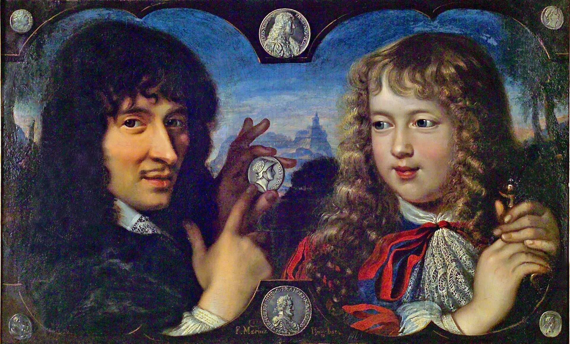 Anonymous painter, Jean Warin shows an ancient medal to Louis XIV as a child, Musee de la Monnaye, Paris