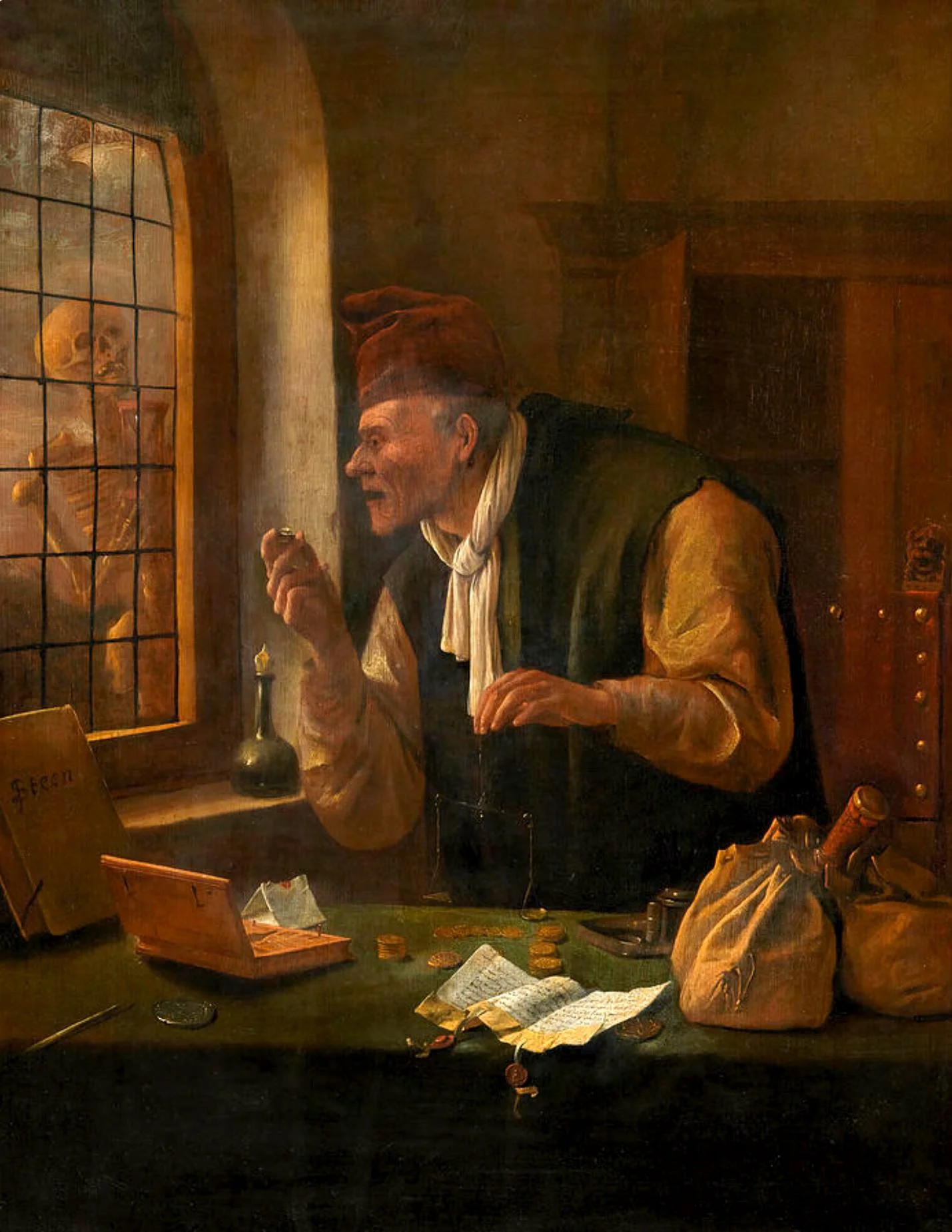 The Miser by Jan Havickszoon Steen- 1641-1679.
