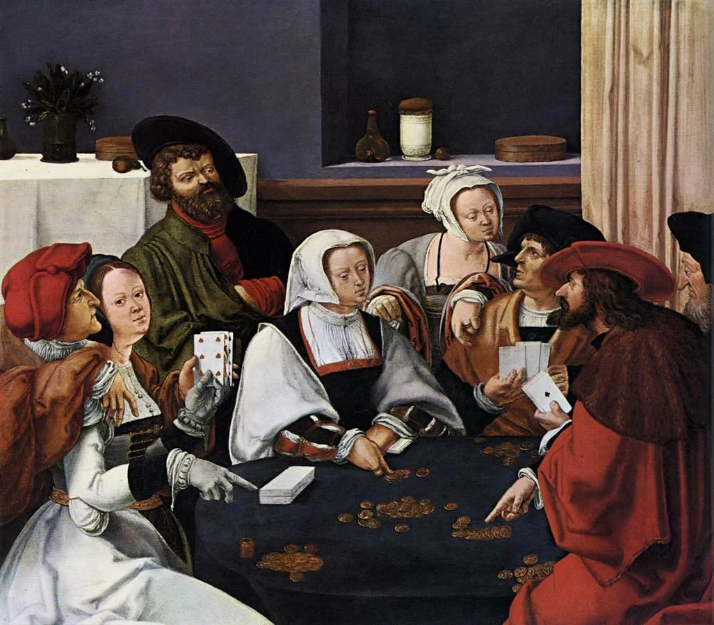 Card Players by Dutch painter Lucas van Leyden, painted between 1508 and 1510.