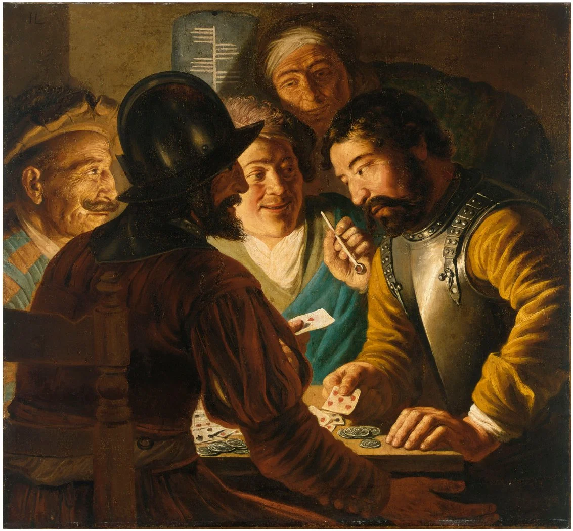 The Cardplayers by Dutch painter Jan Lievens, painted between 1623 and 1624.