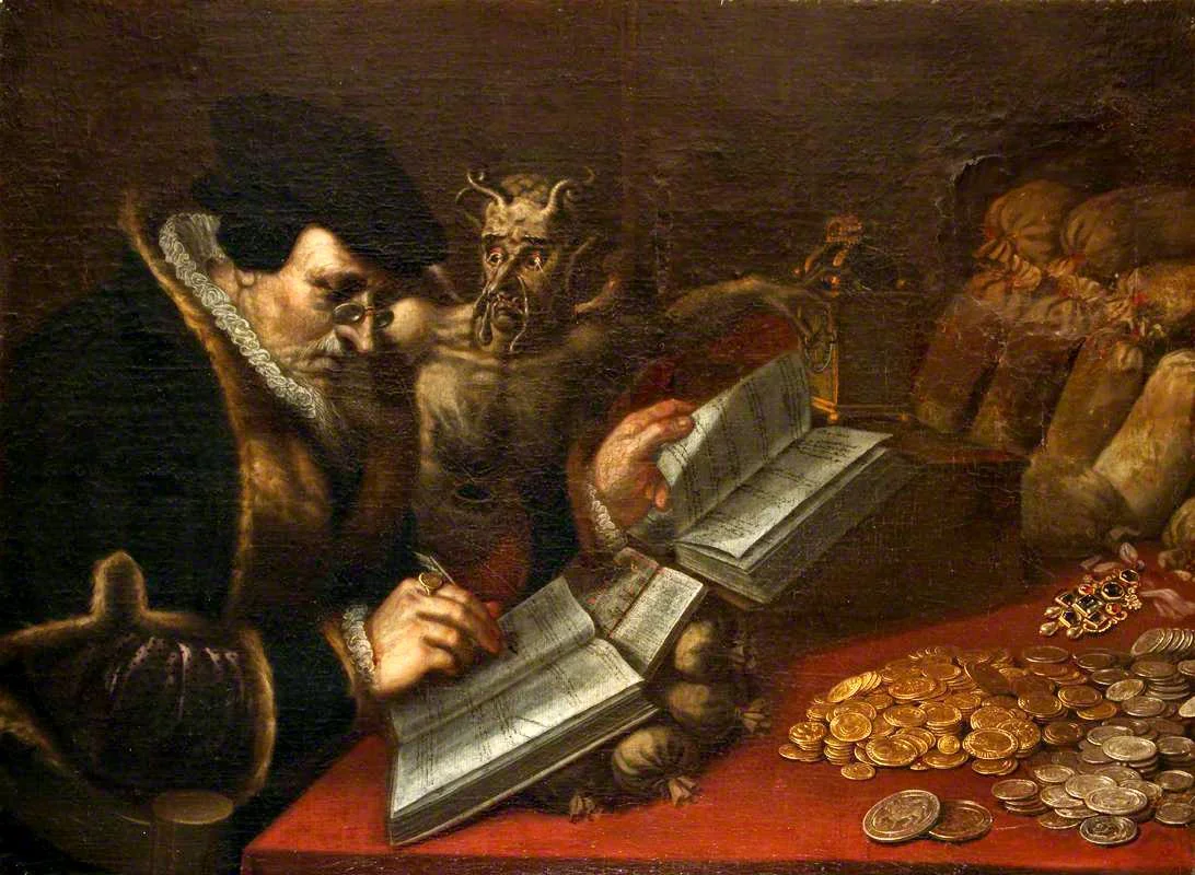 The Miser- Artist Unknown- between 1570 and 1599-Oil on canvas