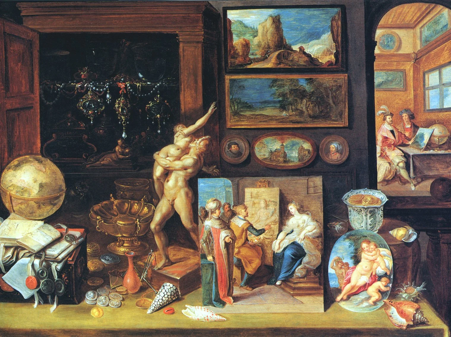 The Cabinet of a Collector by Southern Netherlandish painter and drawer Frans Francken the Younger, 1625.