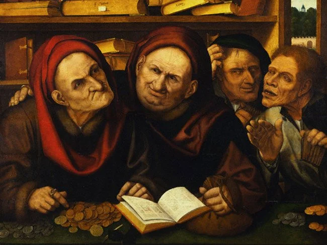 The Moneylenders by Quentin Metsys, 1520.