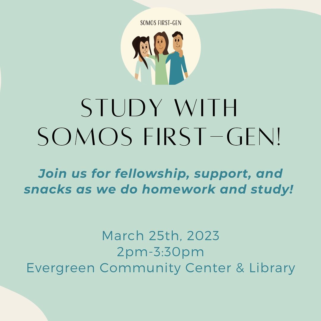Join us for a study sesh! 📚
Find support, guidance, and fellowship as you do your homework and study! 

March 25th,2023
2pm-3:30pm
Evergreen Community Center &amp; Library 
2601 N Arkansas Ave Wichita, Ks 67204