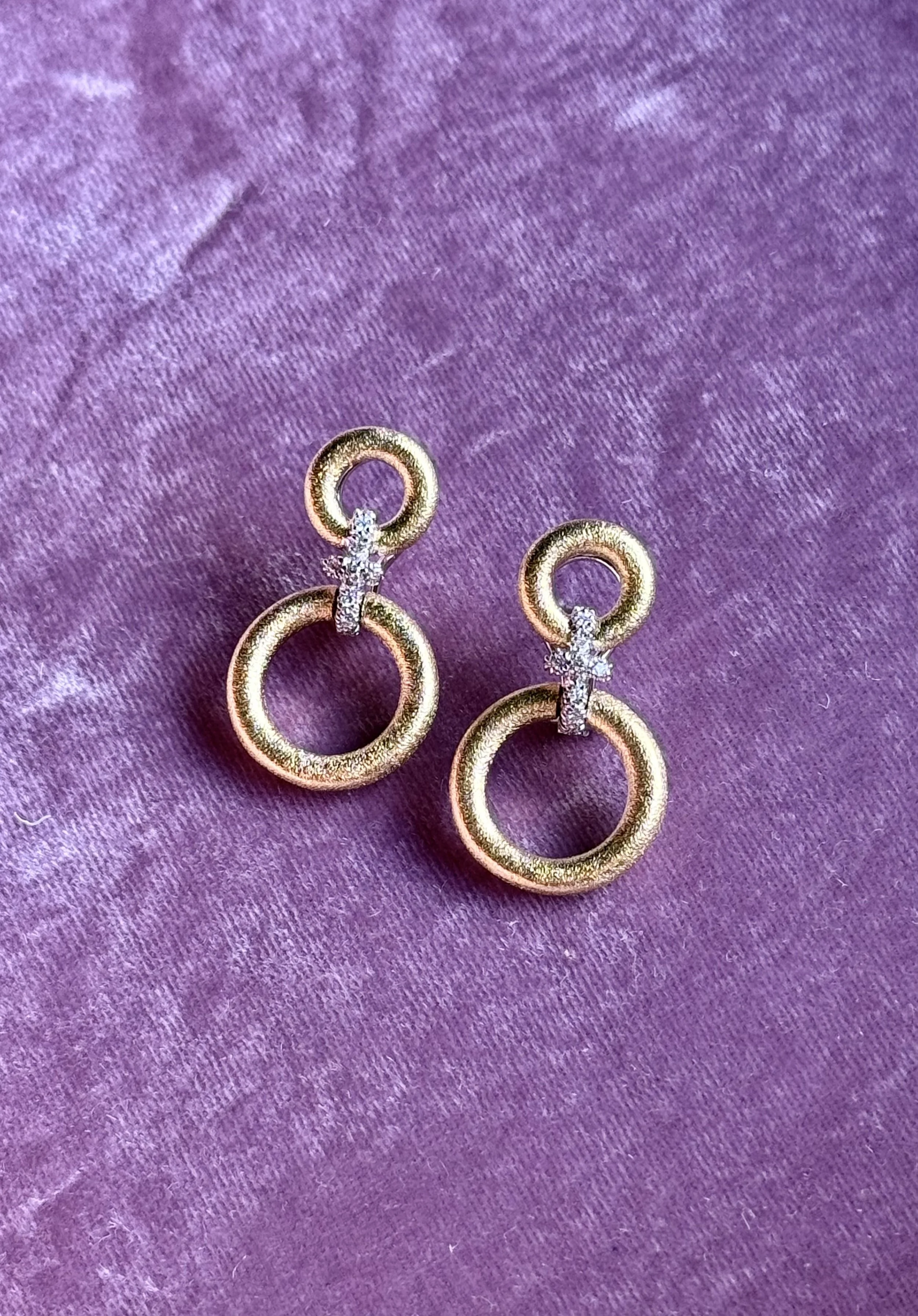 18K Diamond Gold Earings