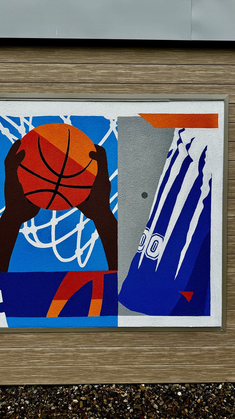 Exterior mural of University of Kentucky Basketball in Lexington, Kentucky