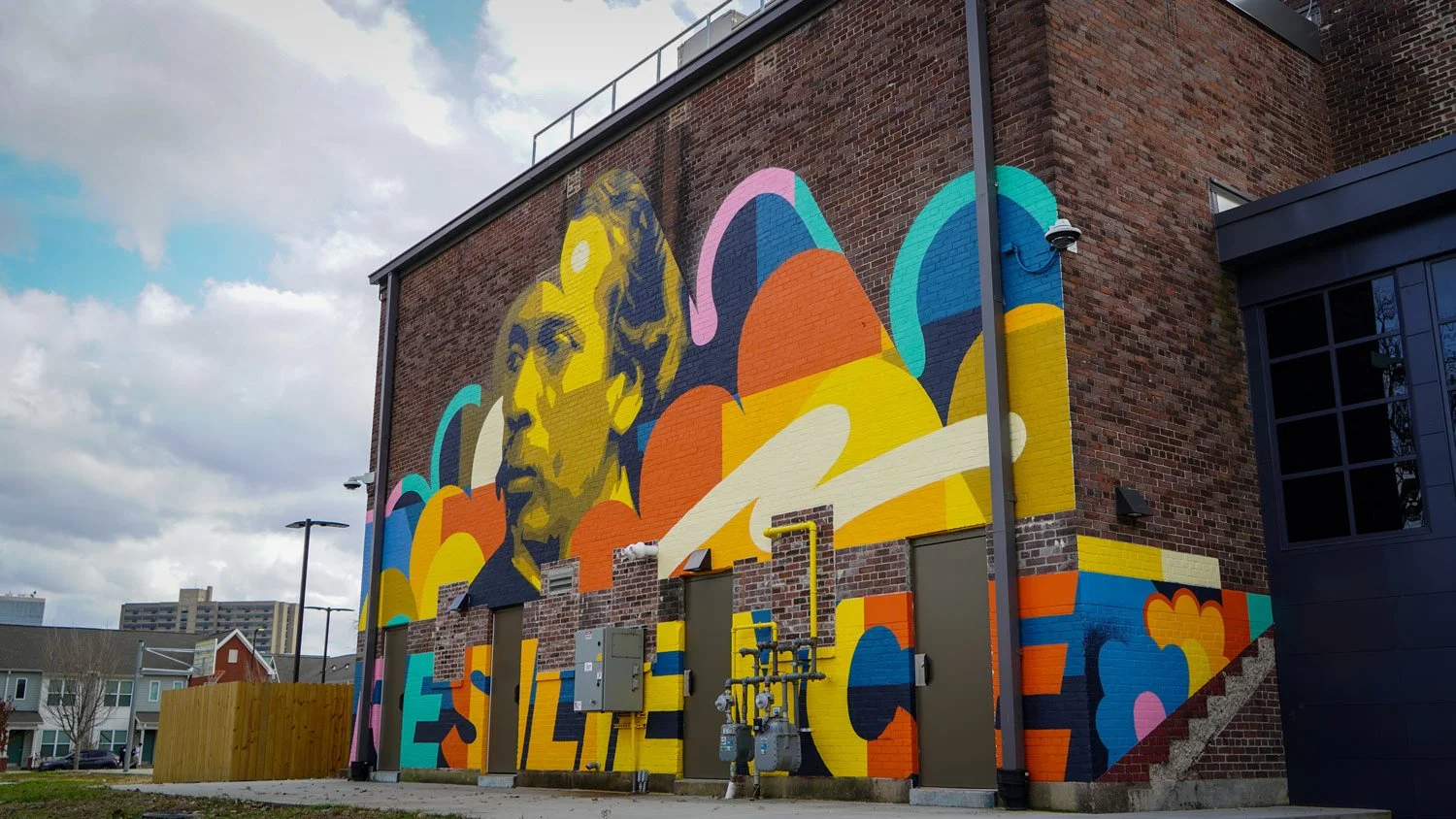 Exterior mural at the Baxter Community Center in Louisville, Kentucky.