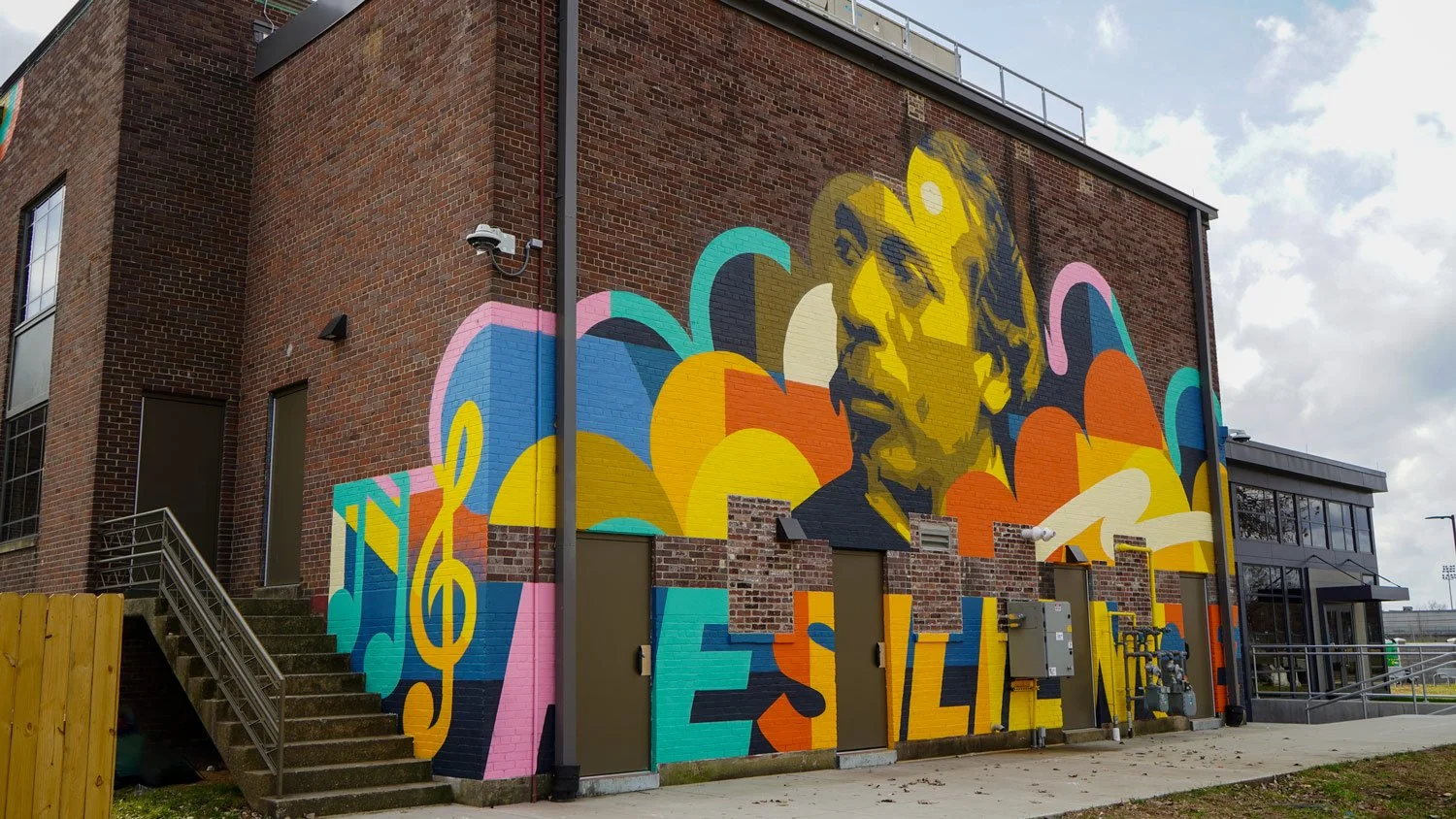 Exterior mural at the Baxter Community Center in Louisville, Kentucky.