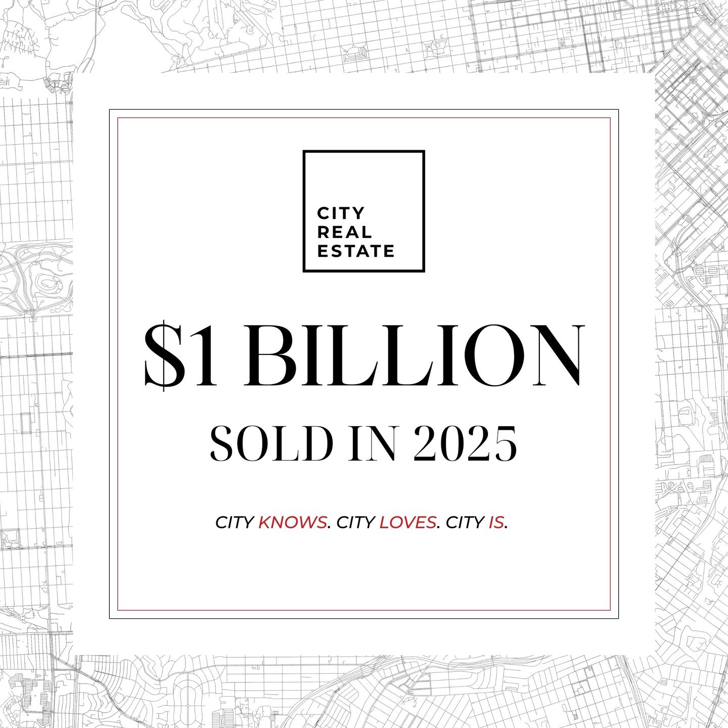 Grateful doesn&rsquo;t even begin to cover it. 💙

In just 7 years, City Real Estate has reached an incredible milestone &mdash; over $1 BILLION in sales in 2025. What began as a small firm has grown into a truly recognizable name in the sea of San F