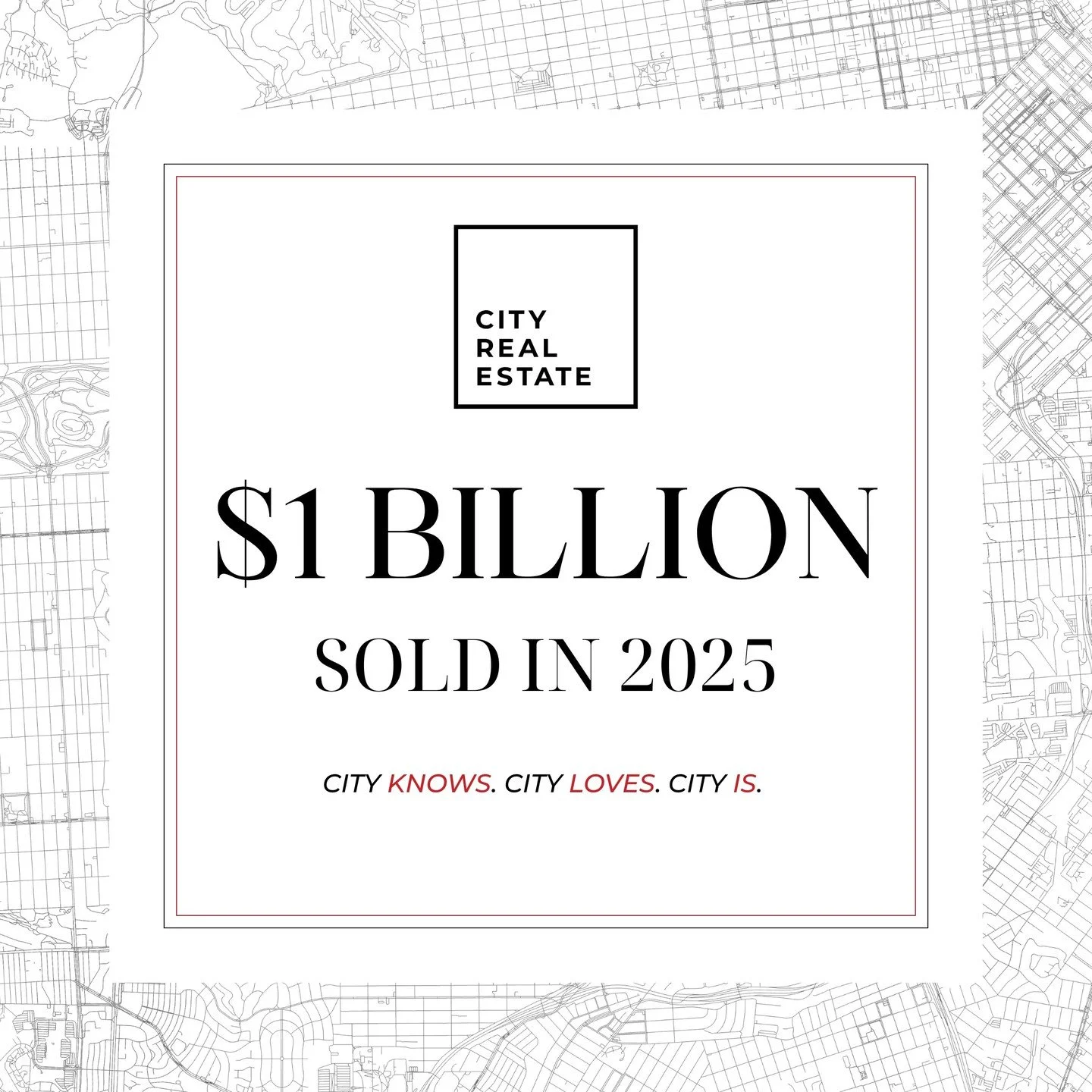 Grateful doesn&rsquo;t even begin to cover it. 💙

In just 7 years, City Real Estate has reached an incredible milestone &mdash; over $1 BILLION in sales in 2025. What began as a small firm has grown into a truly recognizable name in the sea of San F