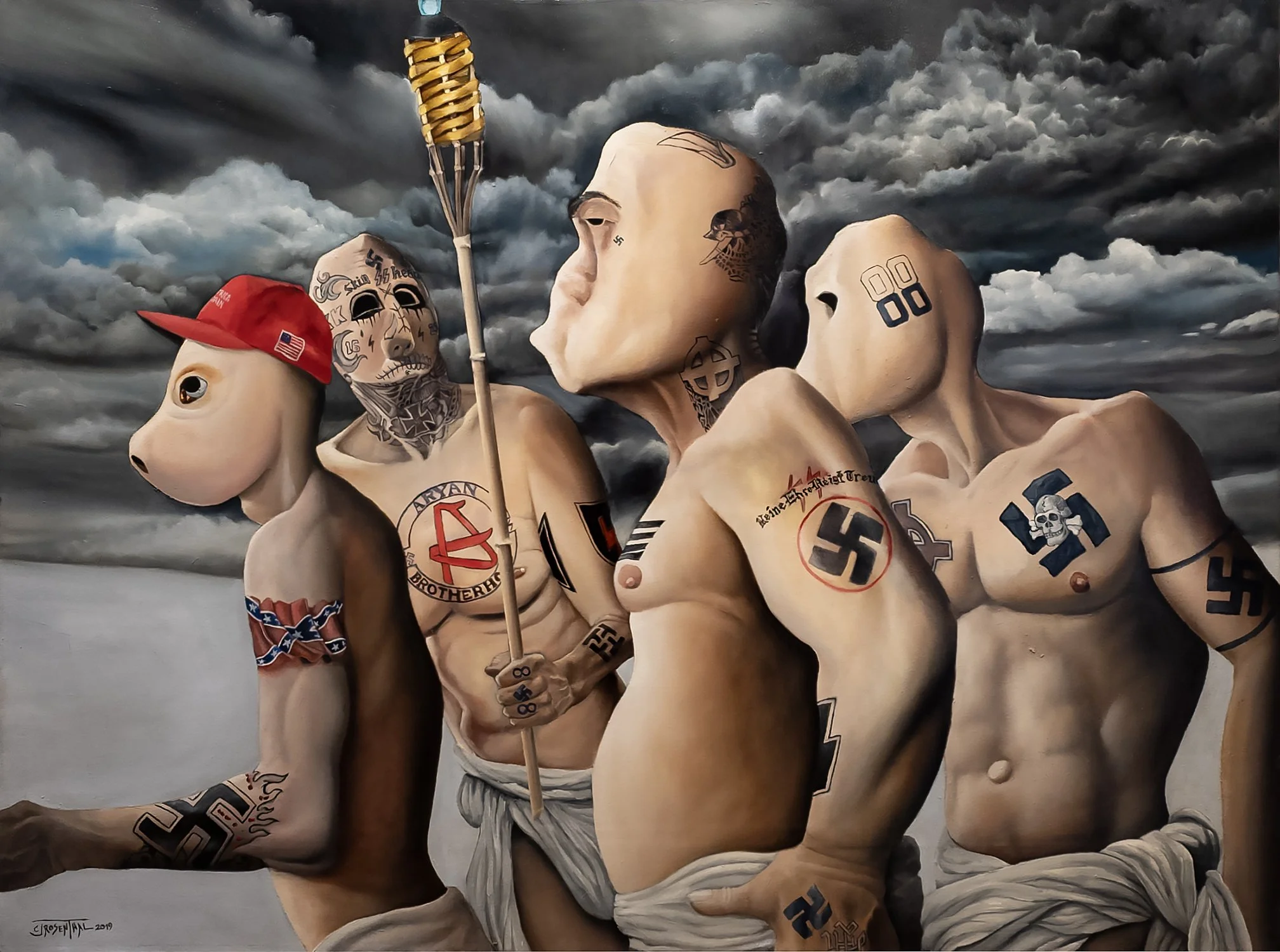 Very Fine People, 2019, oil on canvas, 38"x48"
