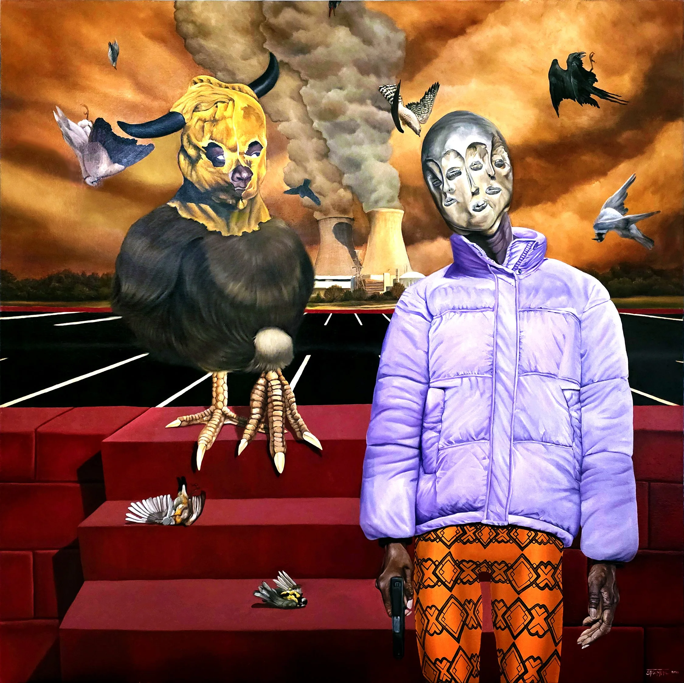 They, 2021, oil on canvas, 54"x54"