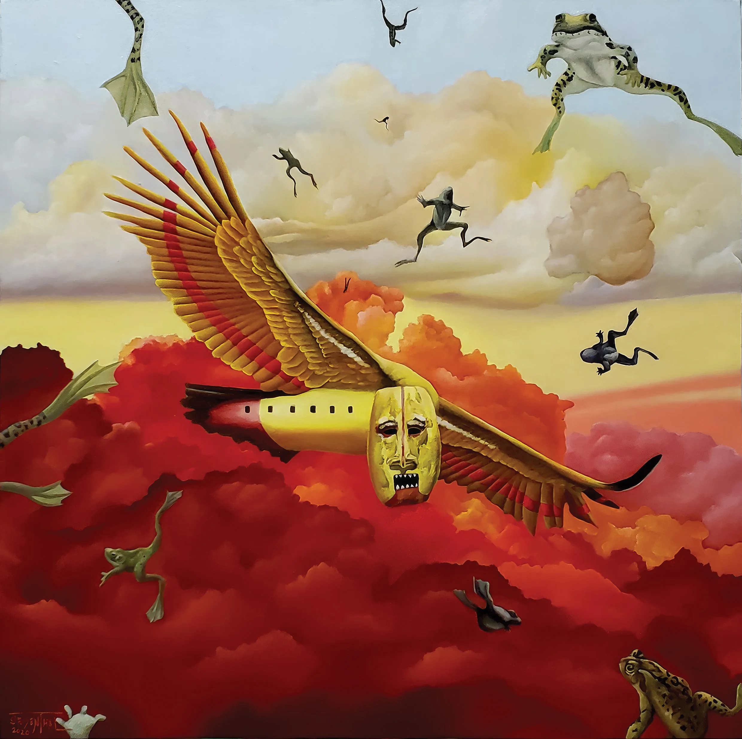 Plague, 2020, oil on canvas, 36"x36" 