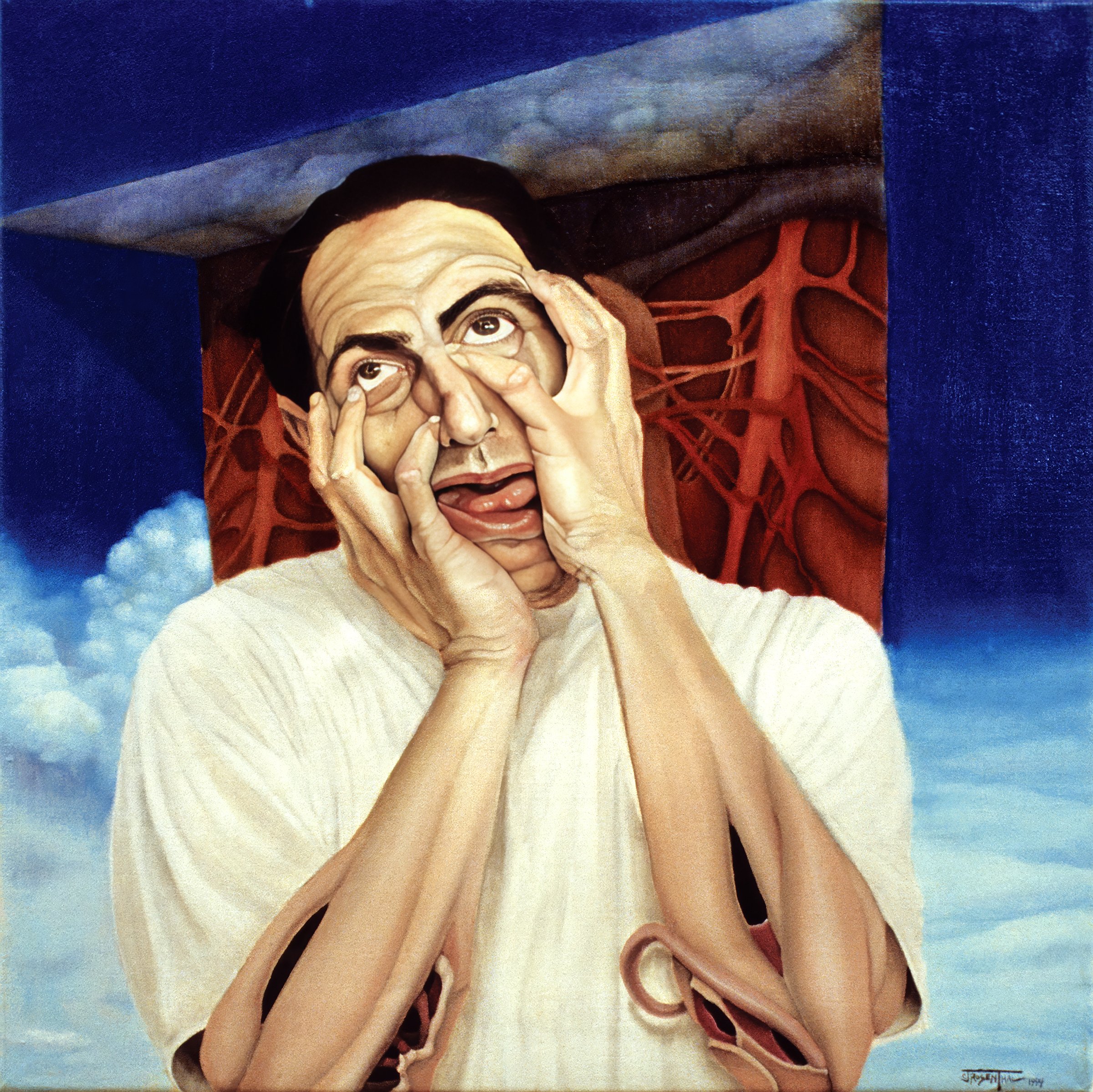 Agony (Self-Portrait}, 1992, oil on canvas, 22"x22"